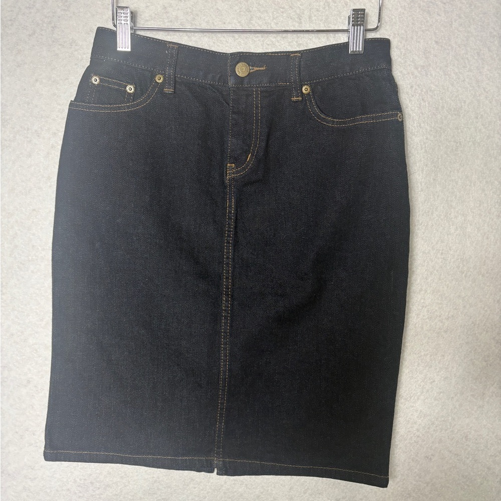 Lauren Jeans Co Classic Blue Denim Pencil Skirt 2P